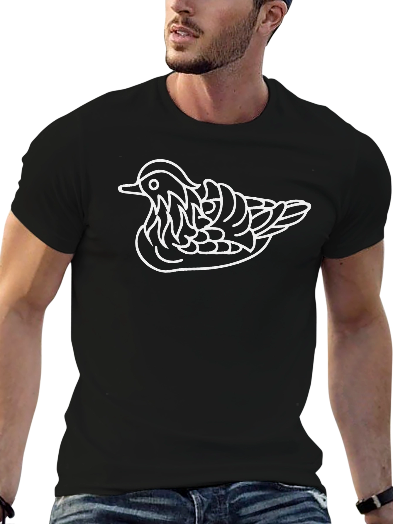 Duck Outline Graphic Tee - Stylish Casual Wear