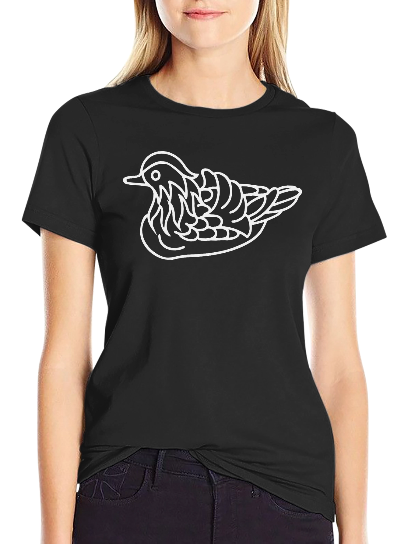 Duck Outline Graphic Tee - Stylish Casual Wear