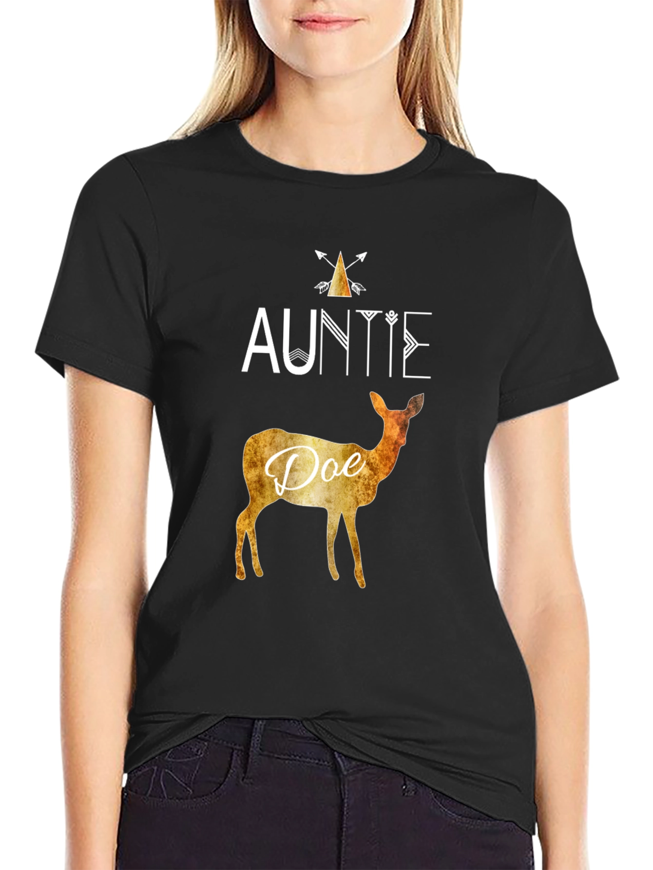Auntie Doe Graphic Tee - Cute Deer Lover Shirt