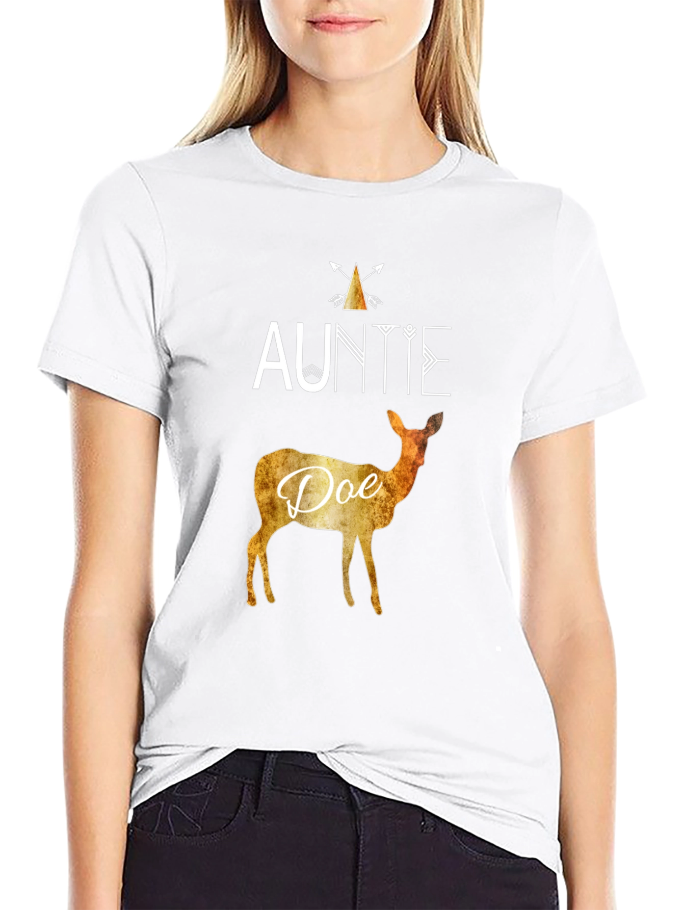 Auntie Doe Graphic Tee - Cute Deer Lover Shirt