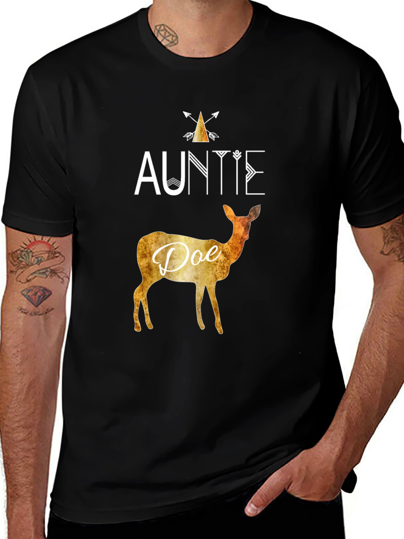 Auntie Doe Graphic Tee - Cute Deer Lover Shirt