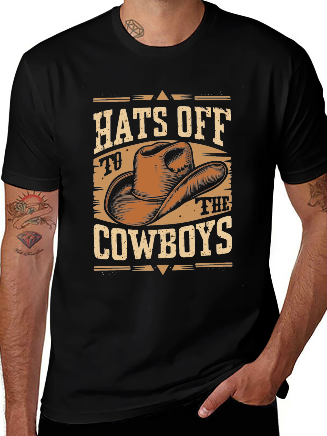 Hats Off to the Cowboys Graphic T-Shirt
