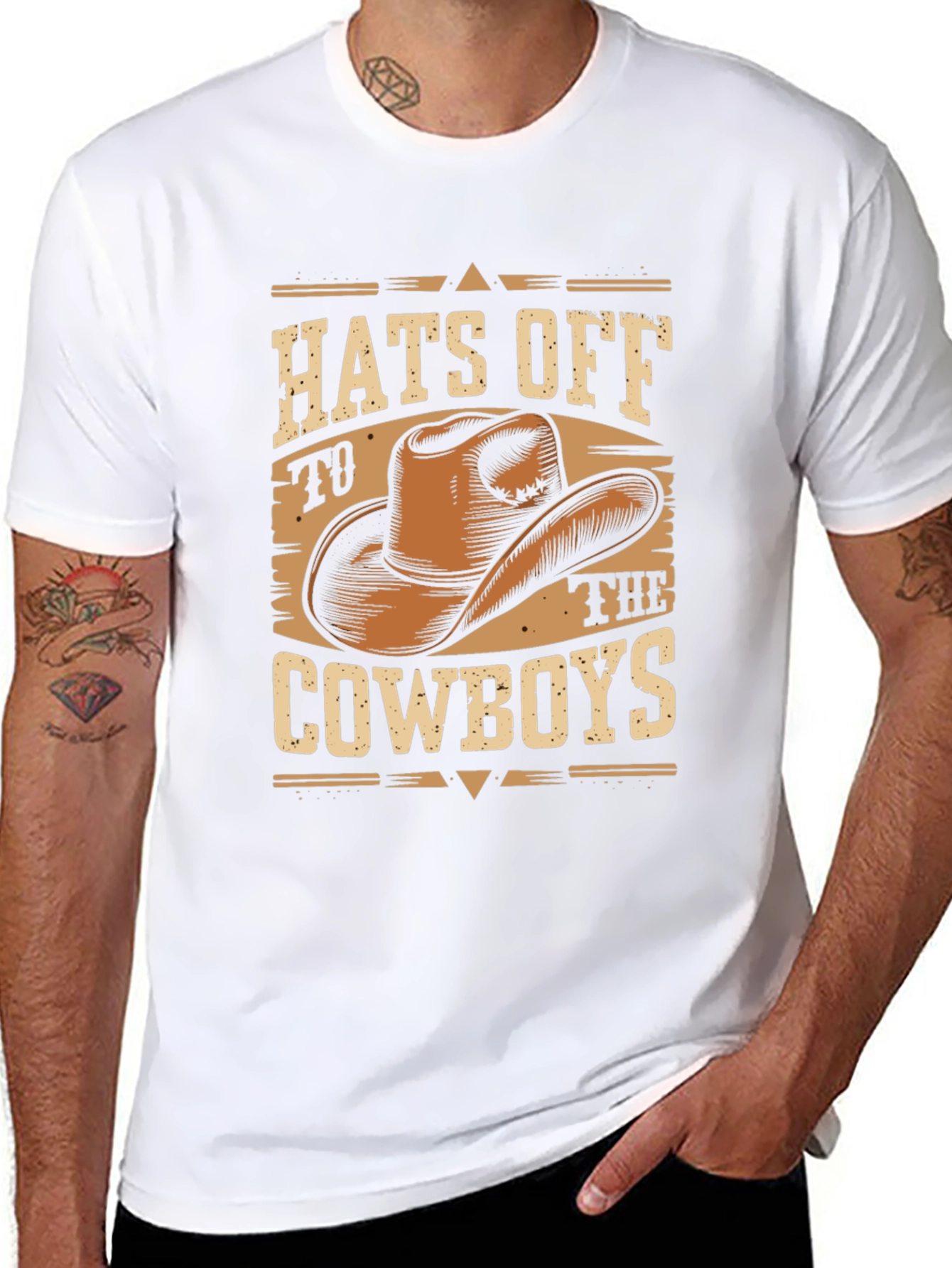 Hats Off to the Cowboys Graphic T-Shirt