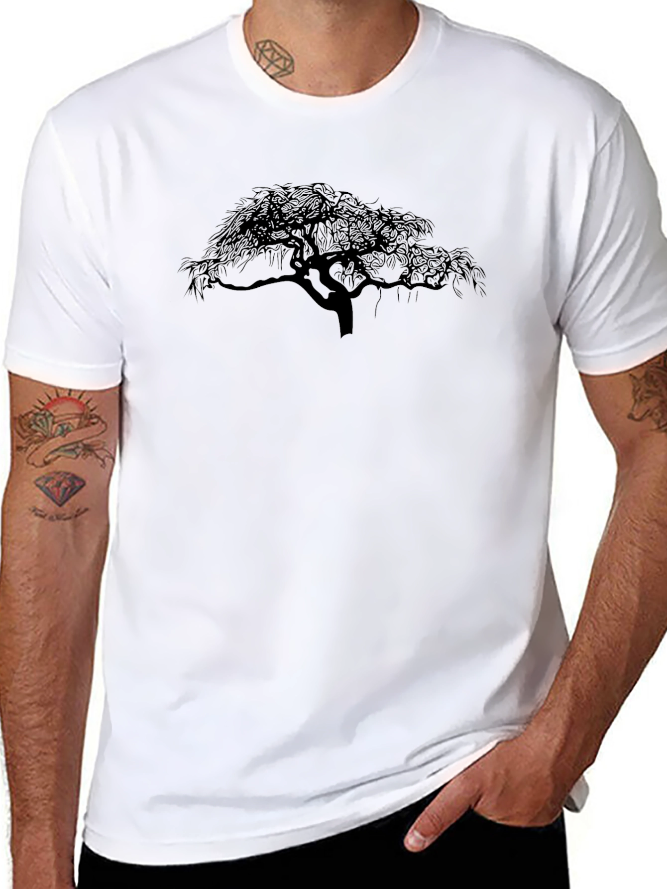Black Tree Graphic Tee - Casual Style