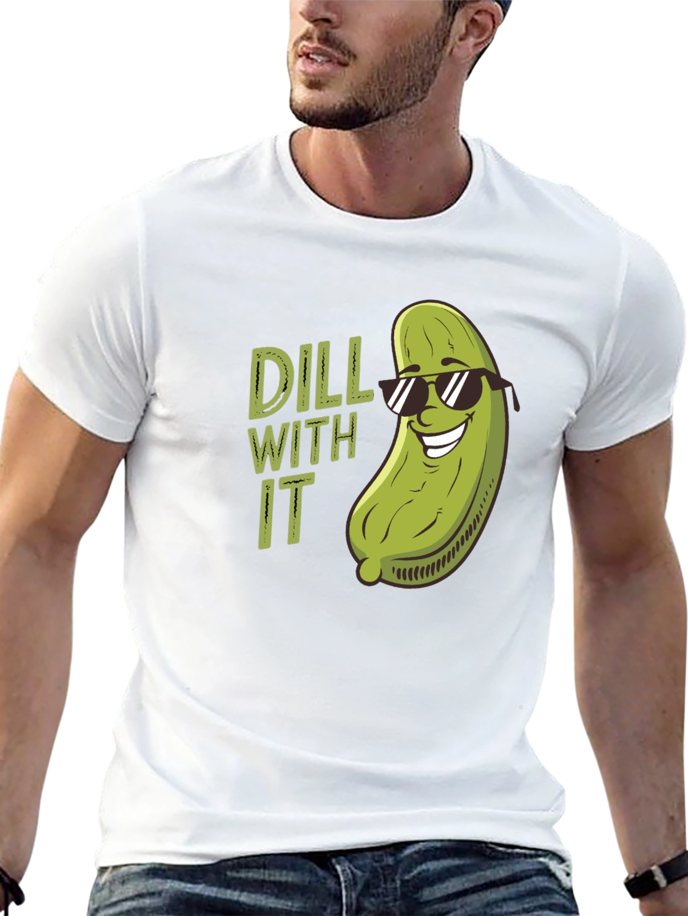 Dill With It Funny Pickle Pun T-Shirt