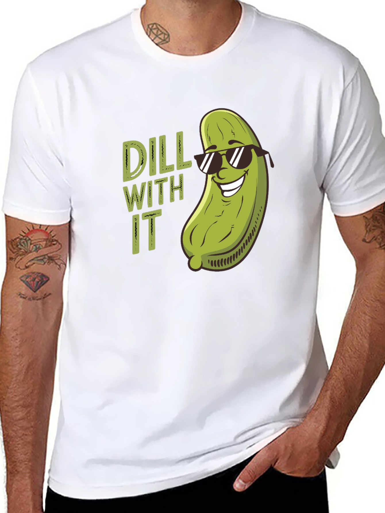 Dill With It Funny Pickle Pun T-Shirt
