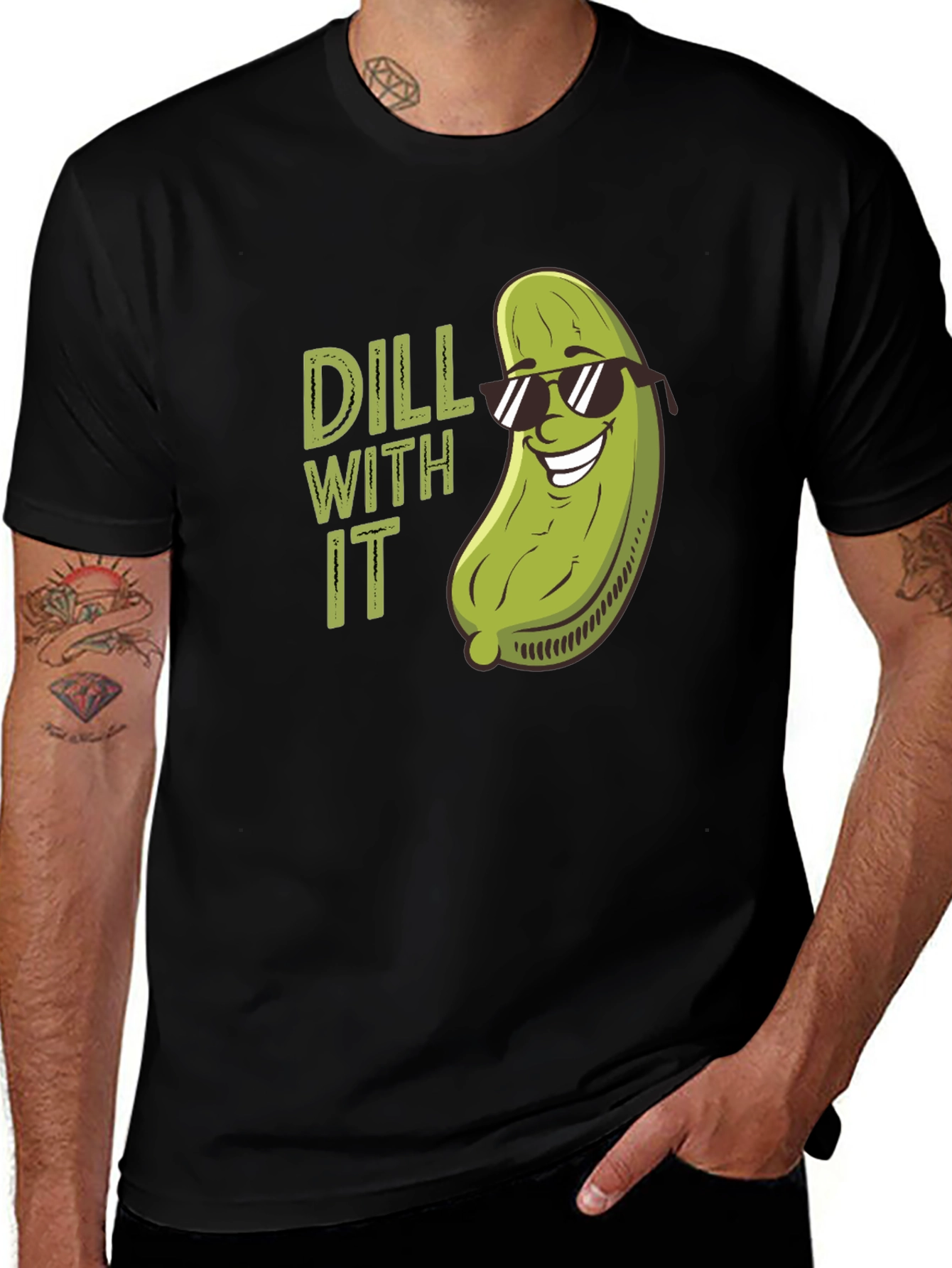 Dill With It Funny Pickle Pun T-Shirt