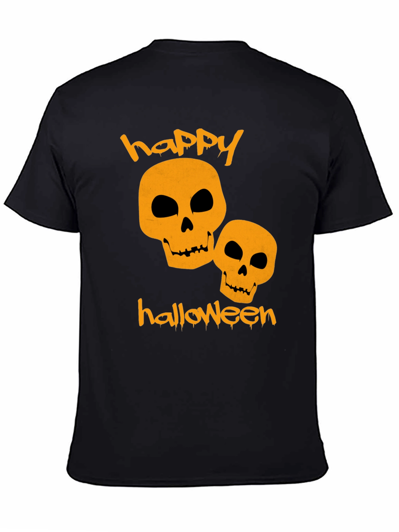 Happy Halloween Skulls Black T-Shirt