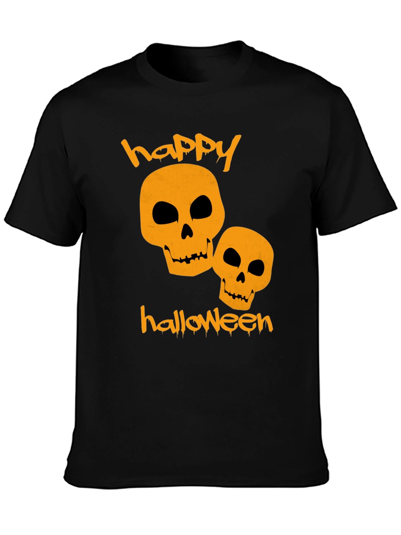Happy Halloween Skulls Black T-Shirt