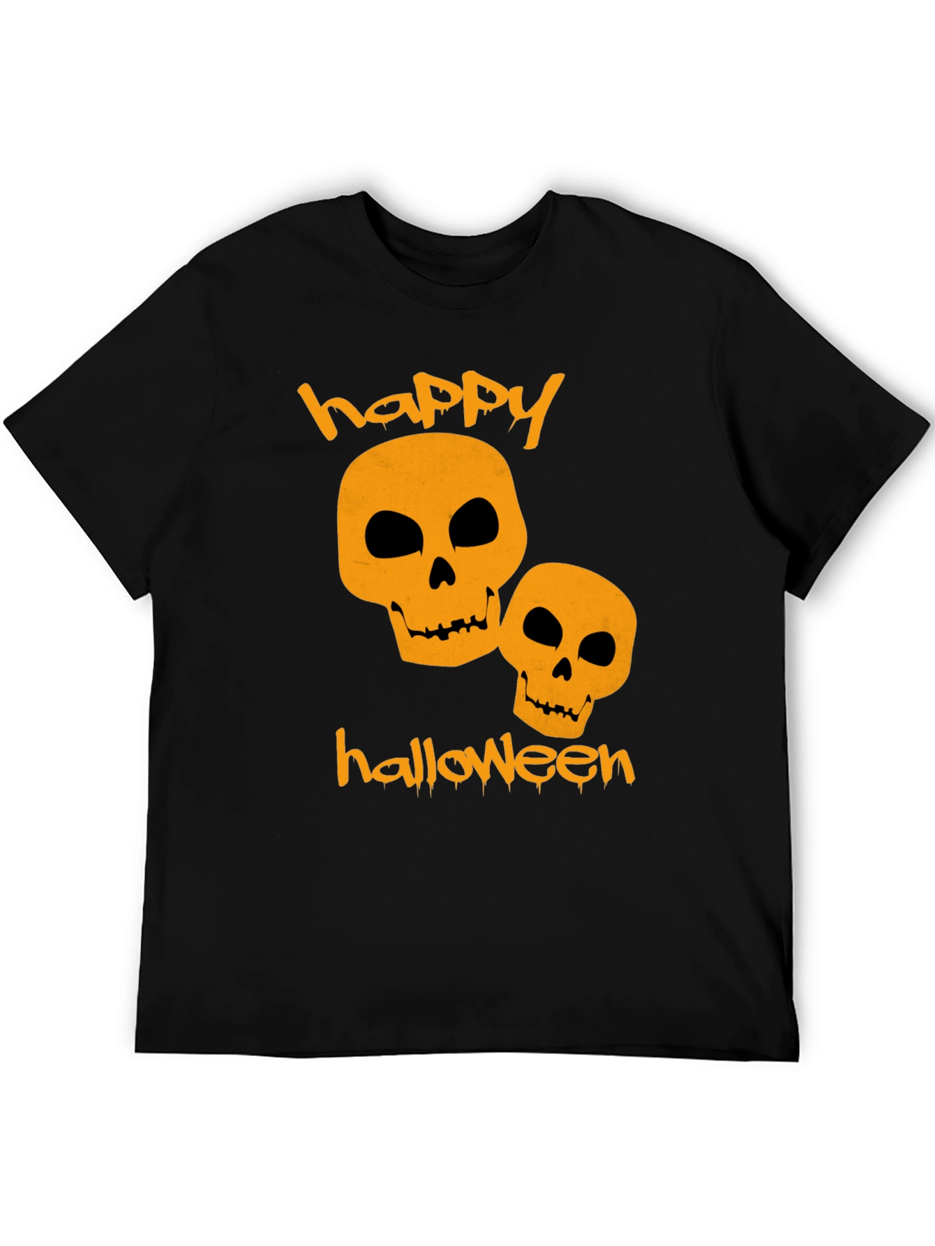 Happy Halloween Skulls Black T-Shirt