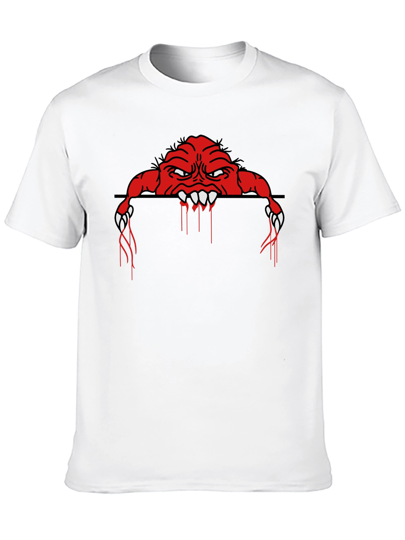 Monster Graphic Print Black T-Shirt