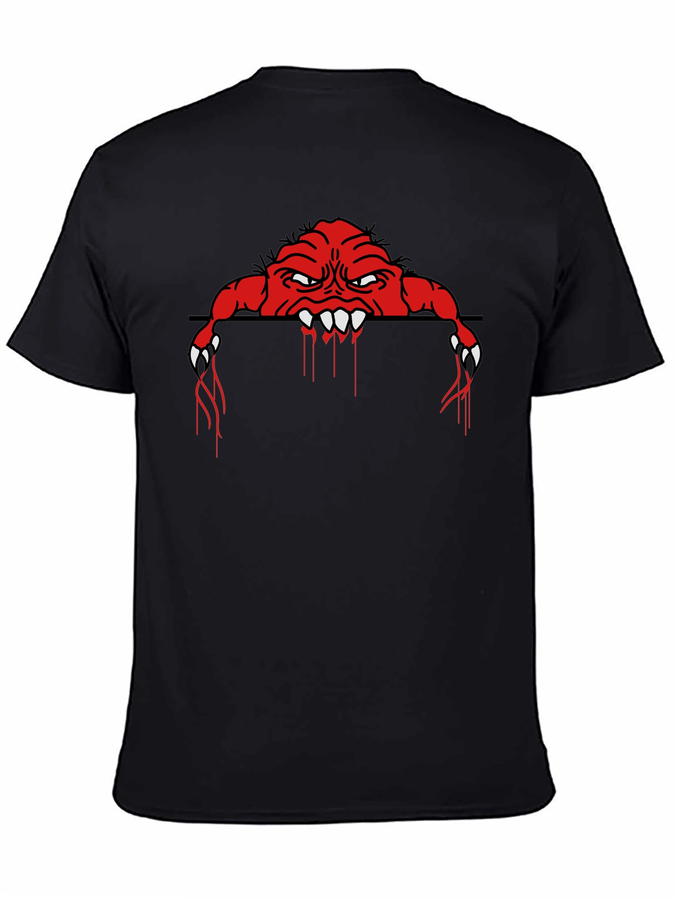 Monster Graphic Print Black T-Shirt