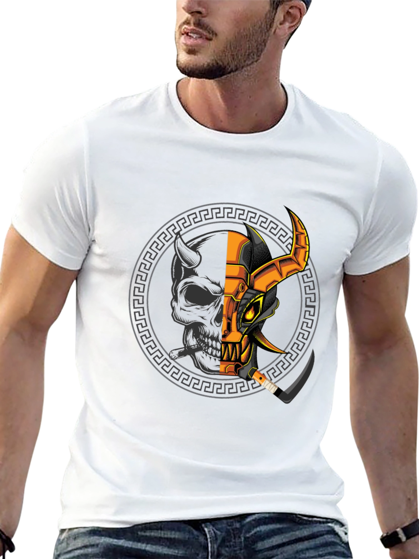 Demon Warrior Graphic Tee - Black