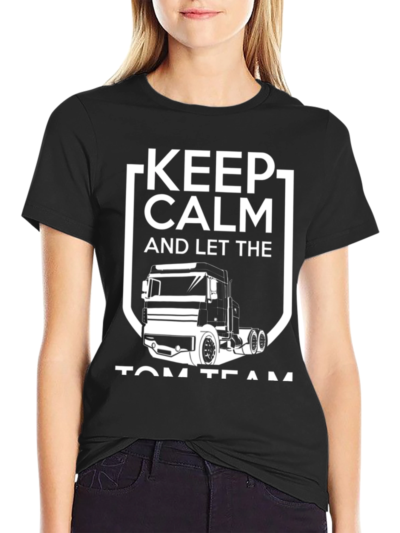 Keep Calm Trucker T-Shirt - Black