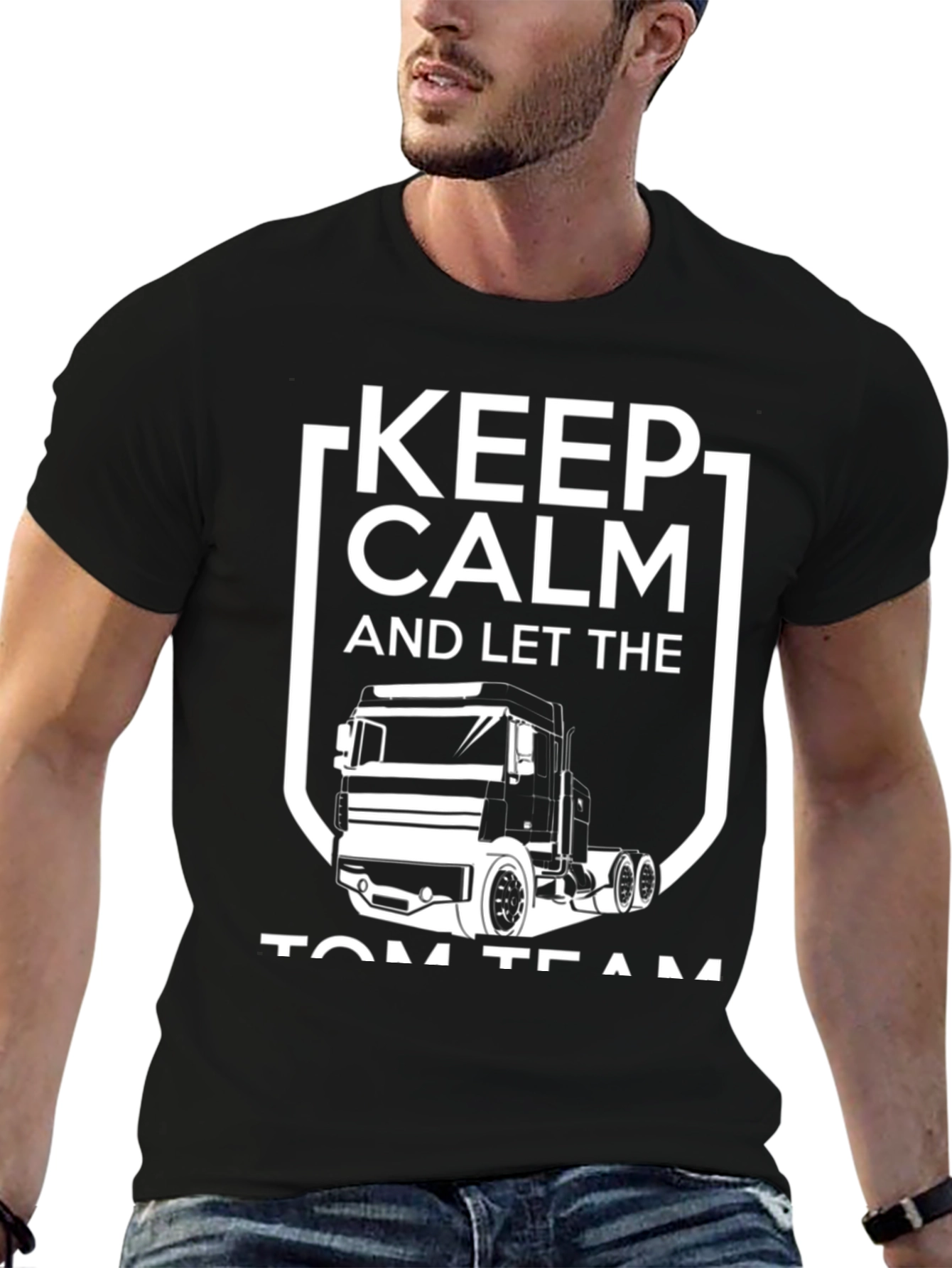 Keep Calm Trucker T-Shirt - Black