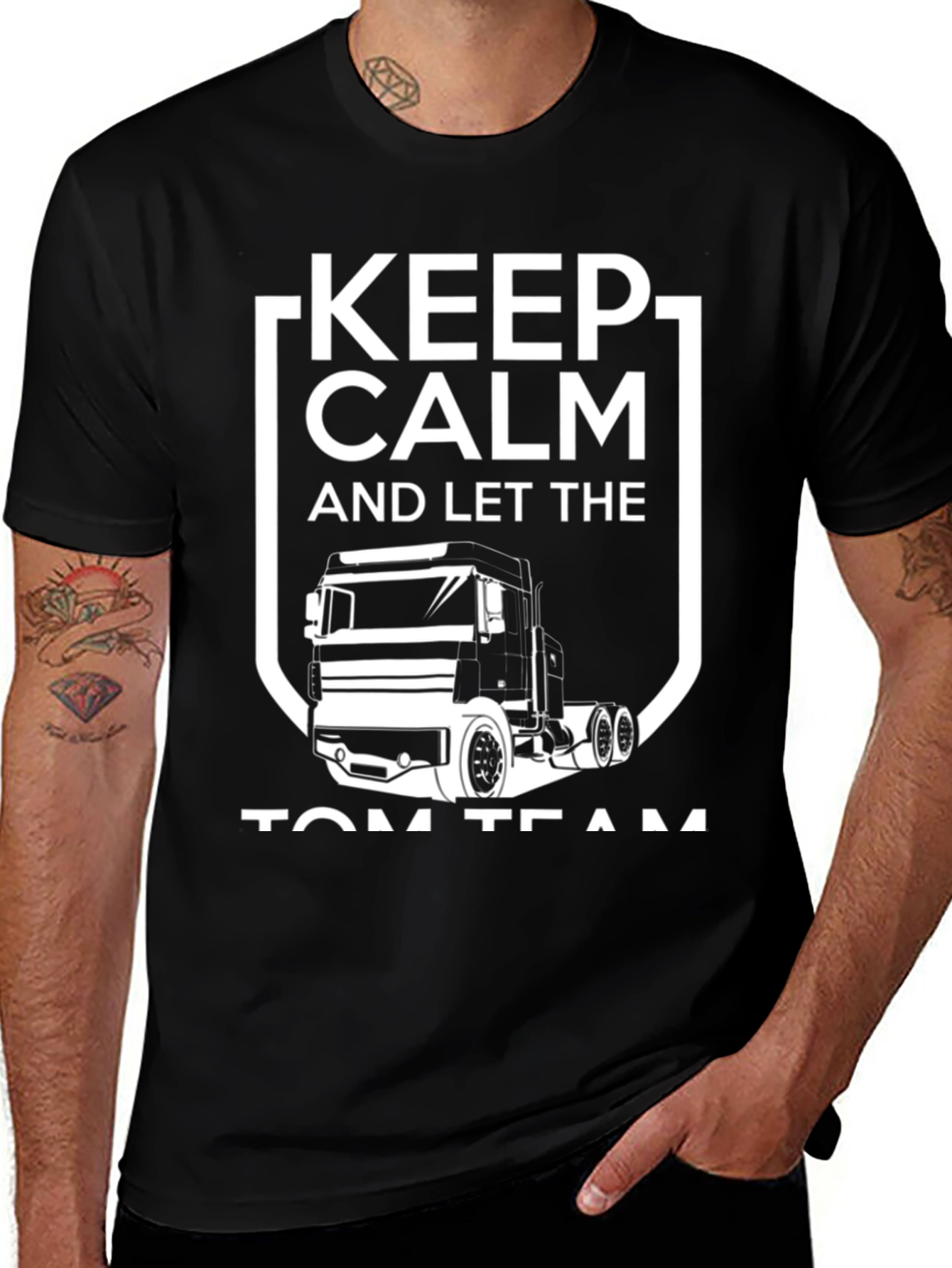 Keep Calm Trucker T-Shirt - Black