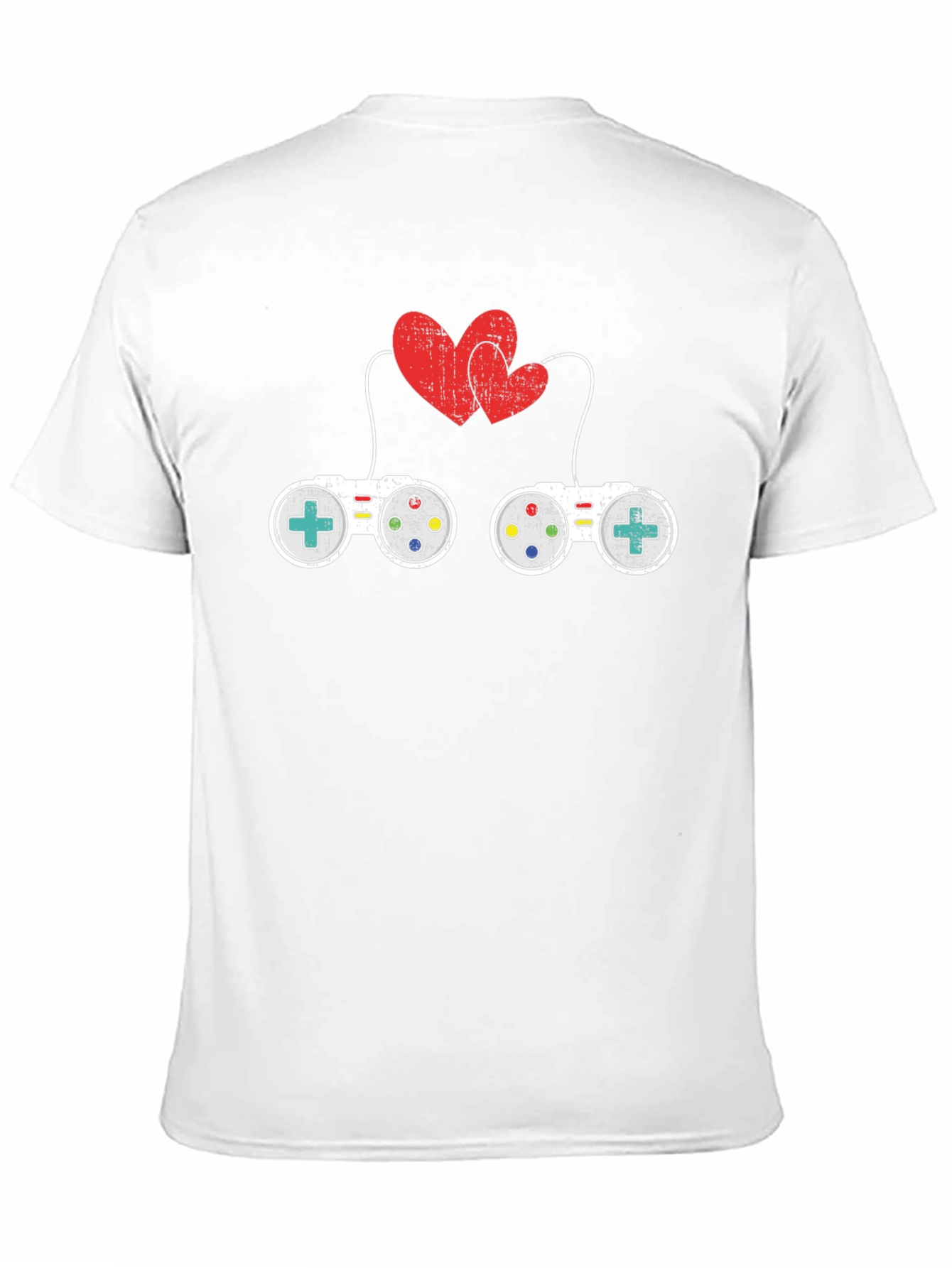 Gamer Love T-Shirt: Controllers & Hearts Graphic Tee