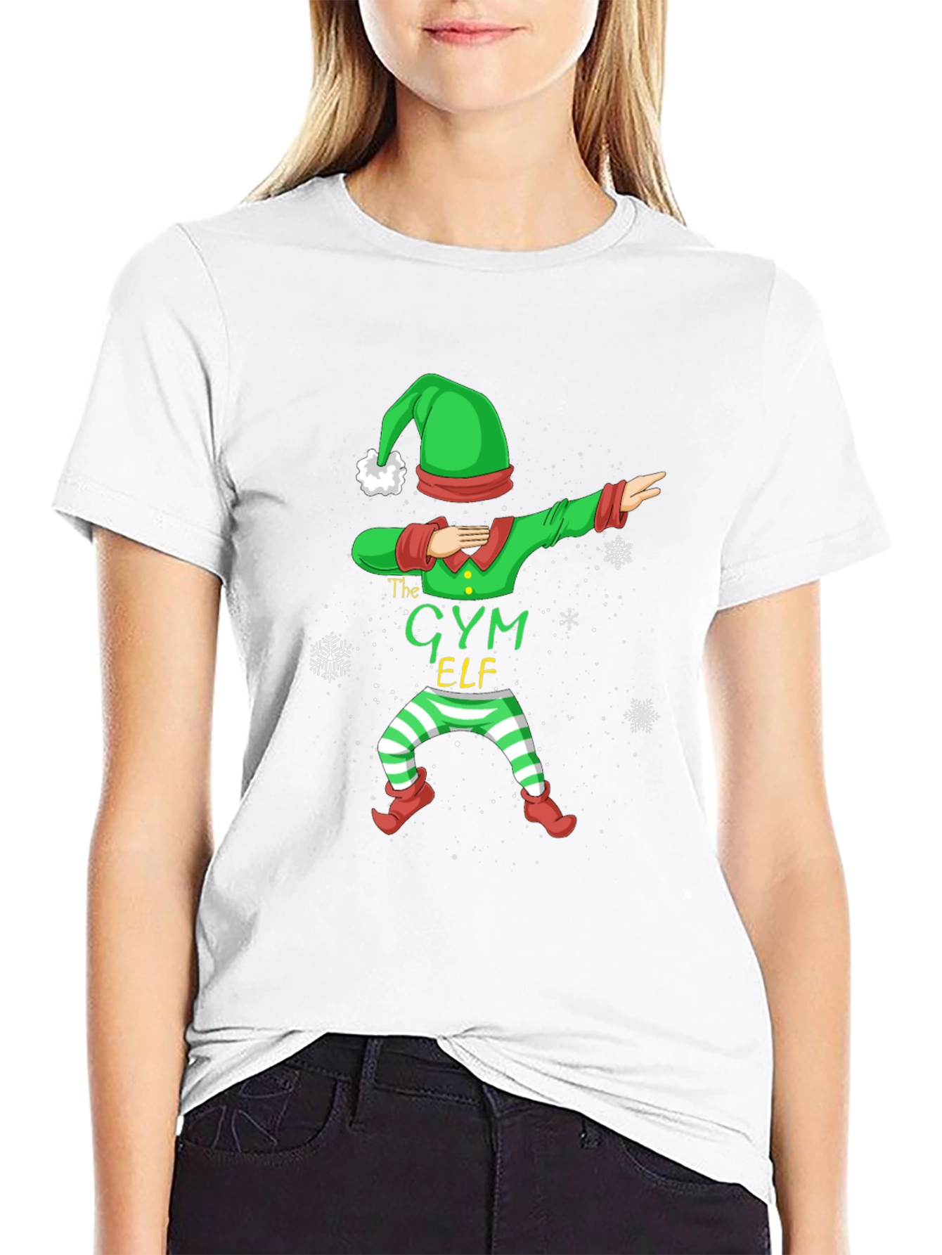 Gym Elf Dabbing Christmas T-Shirt