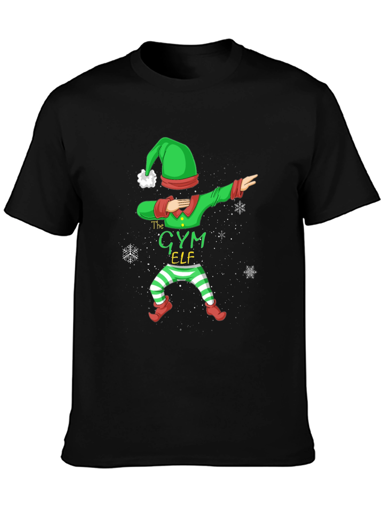 Gym Elf Dabbing Christmas T-Shirt