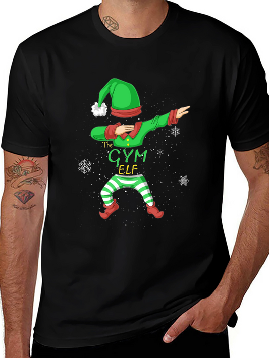Gym Elf Dabbing Christmas T-Shirt
