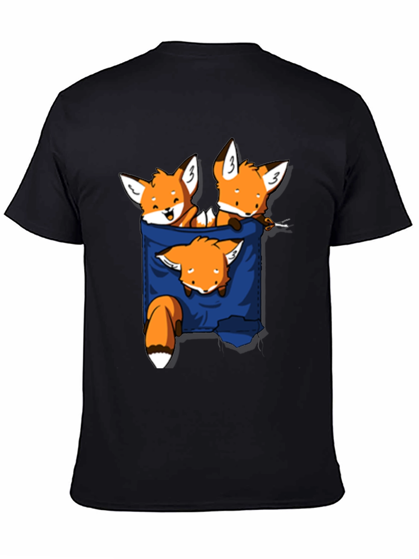 Fox Pocket T-Shirt - Cute Animal Graphic Tee