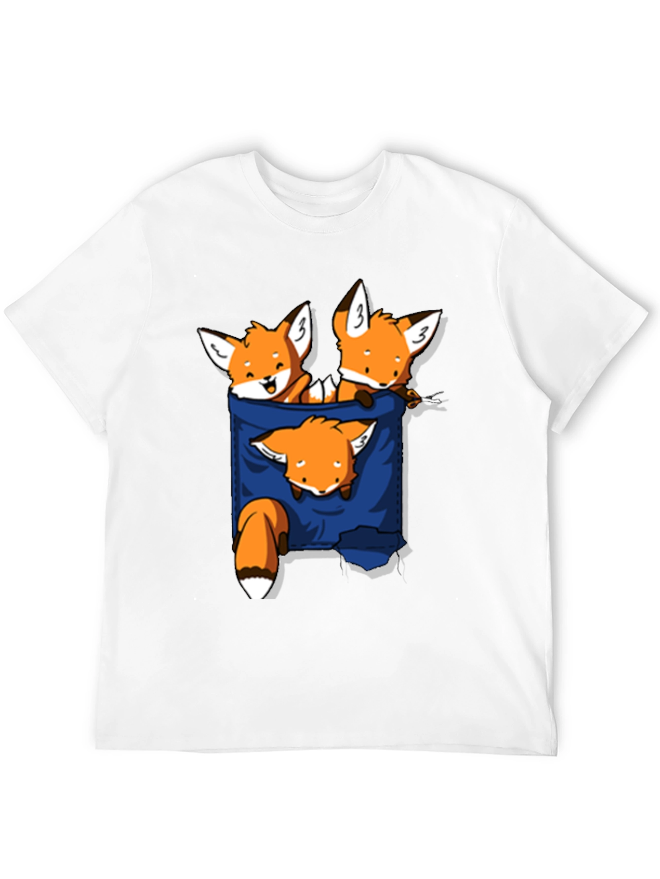 Fox Pocket T-Shirt - Cute Animal Graphic Tee
