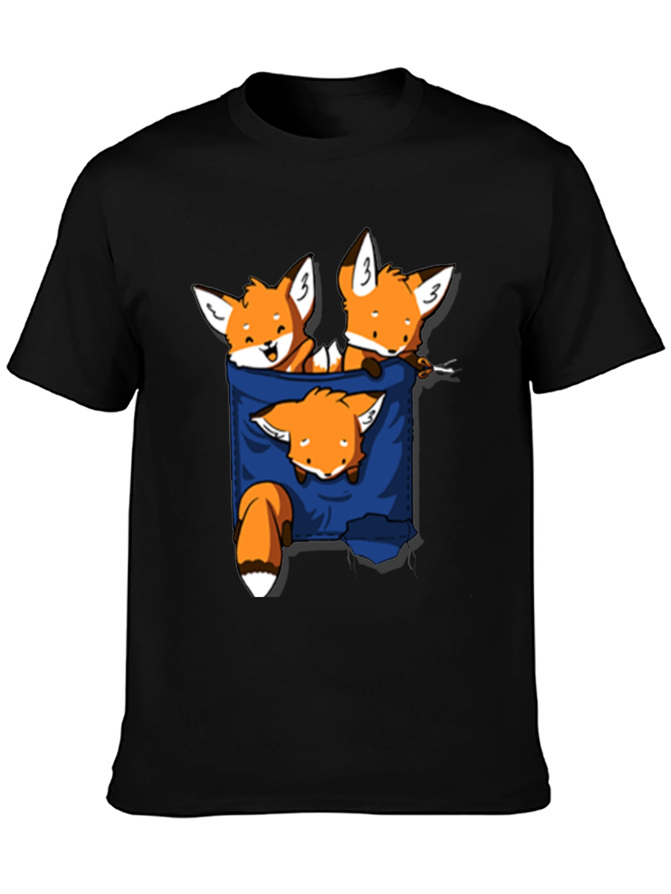Fox Pocket T-Shirt - Cute Animal Graphic Tee