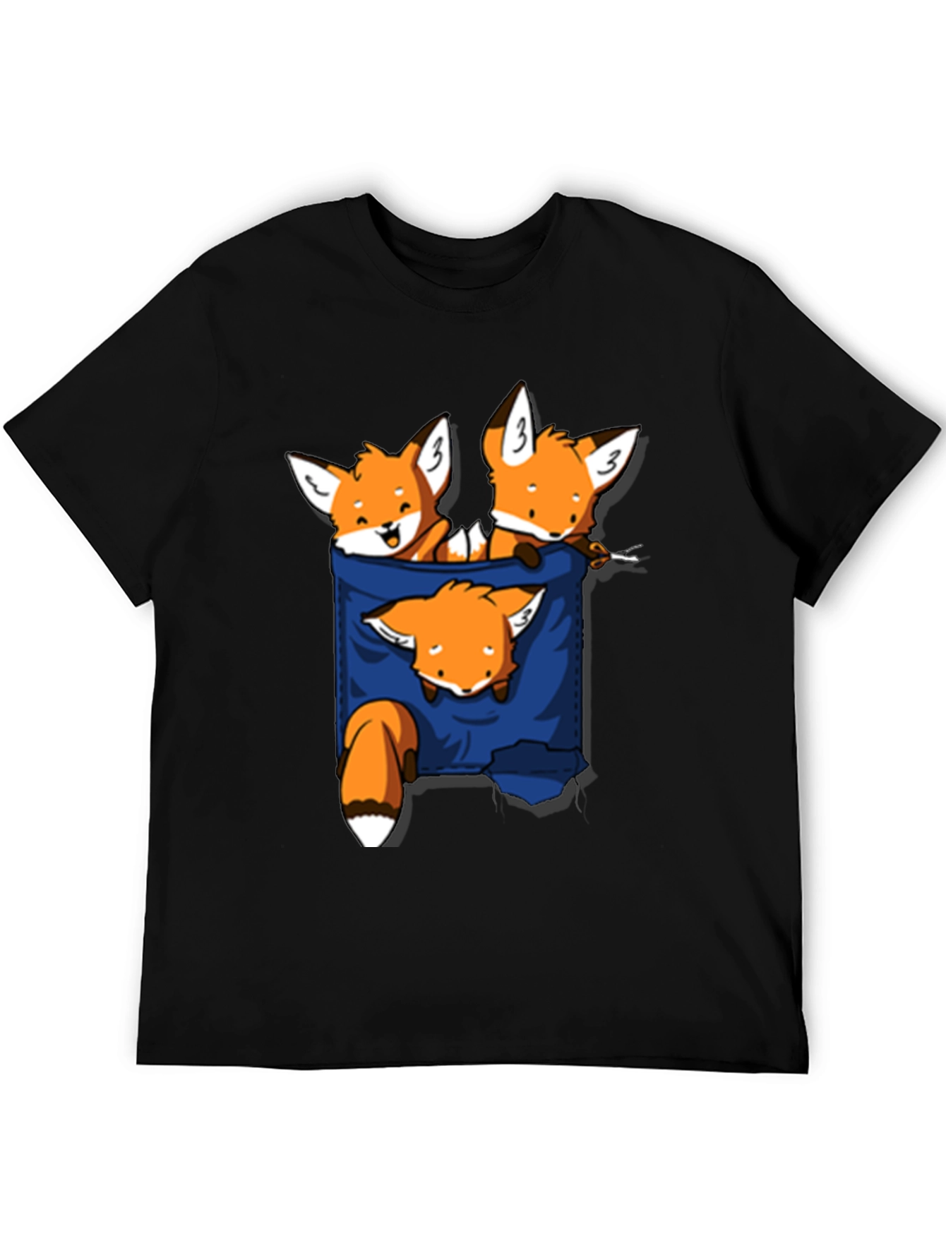 Fox Pocket T-Shirt - Cute Animal Graphic Tee