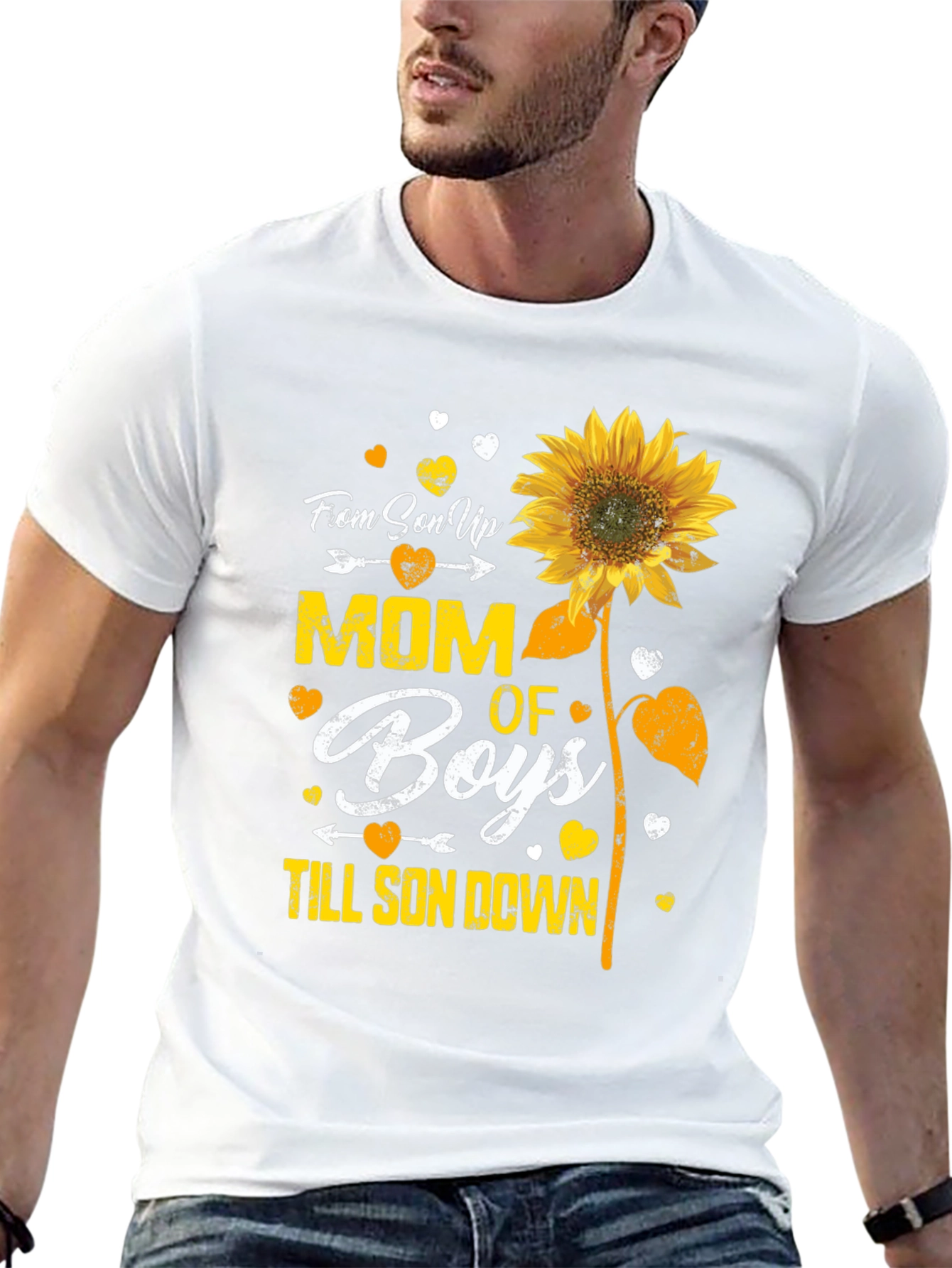 Mom of Boys Sunflower Graphic Tee