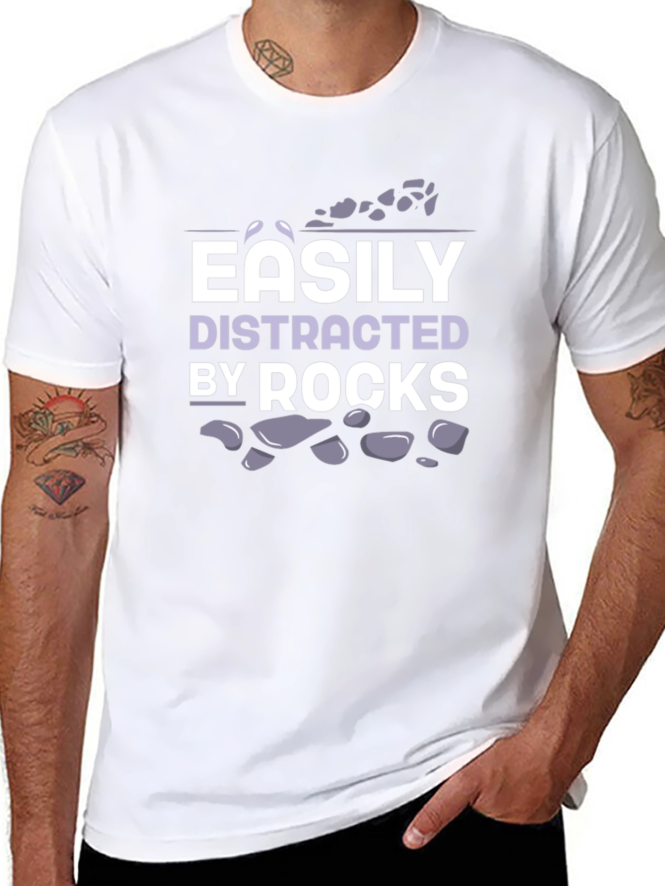 Easily Distracted by Rocks T-Shirt Funny Geologist Gift
