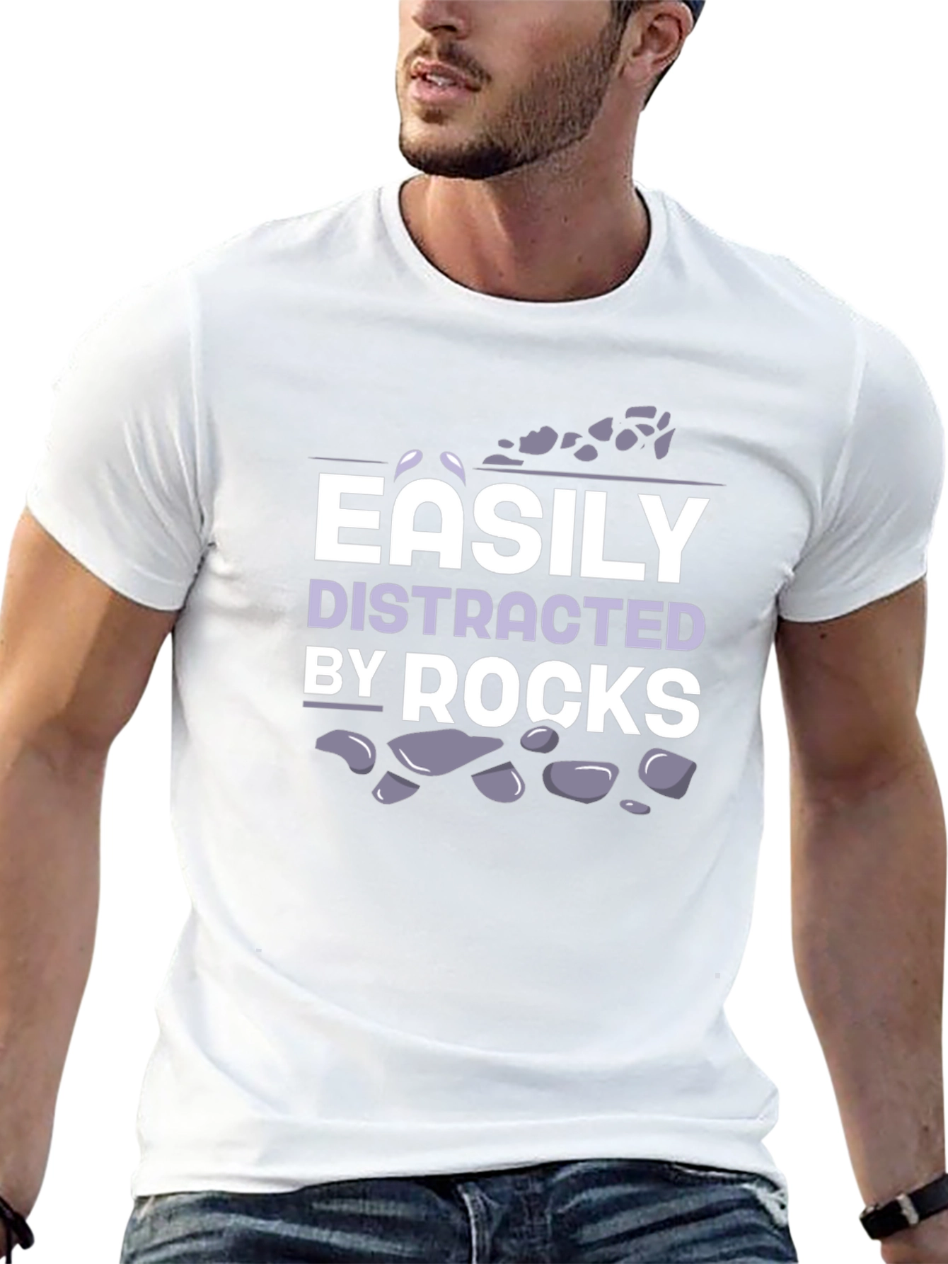 Easily Distracted by Rocks T-Shirt Funny Geologist Gift