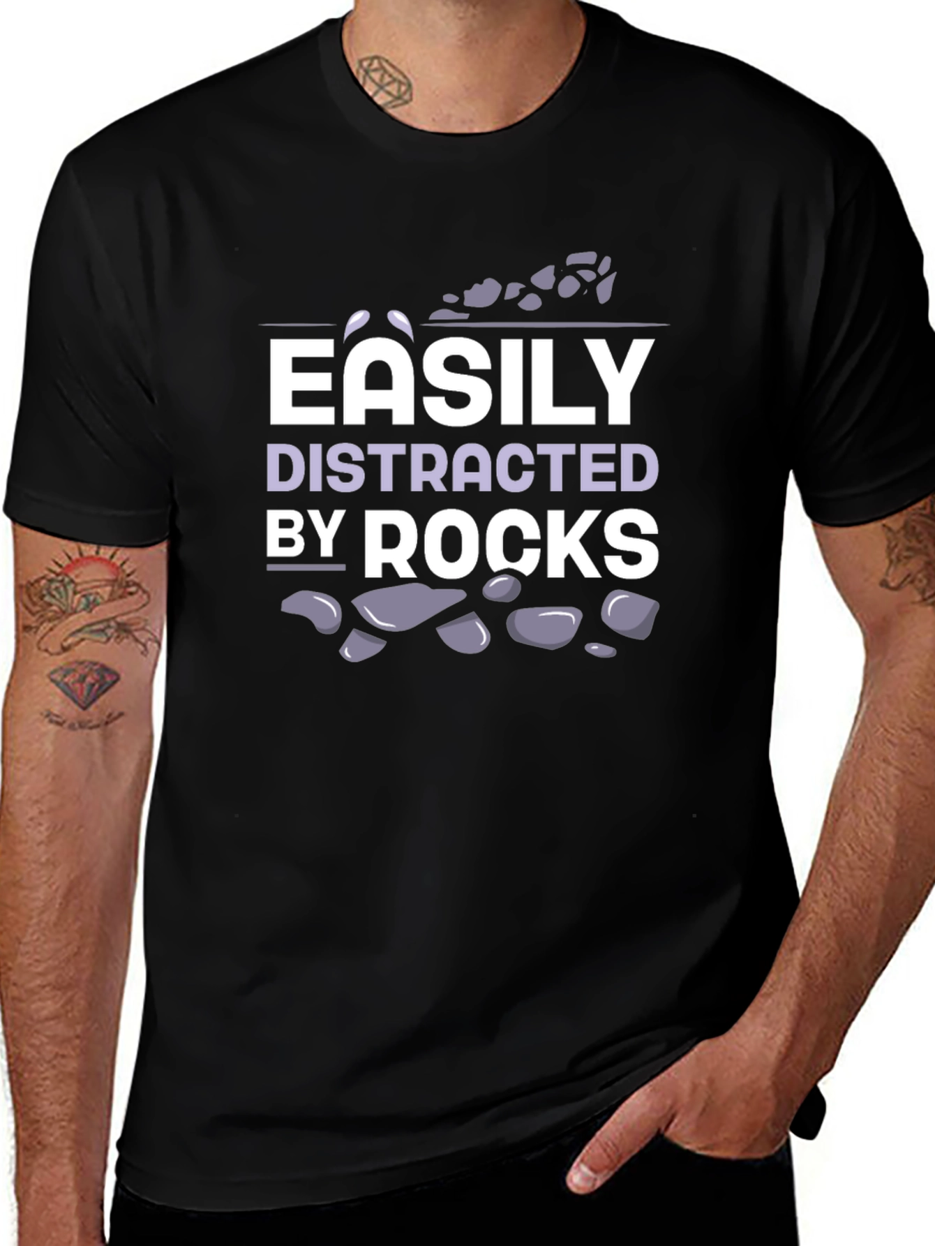 Easily Distracted by Rocks T-Shirt Funny Geologist Gift
