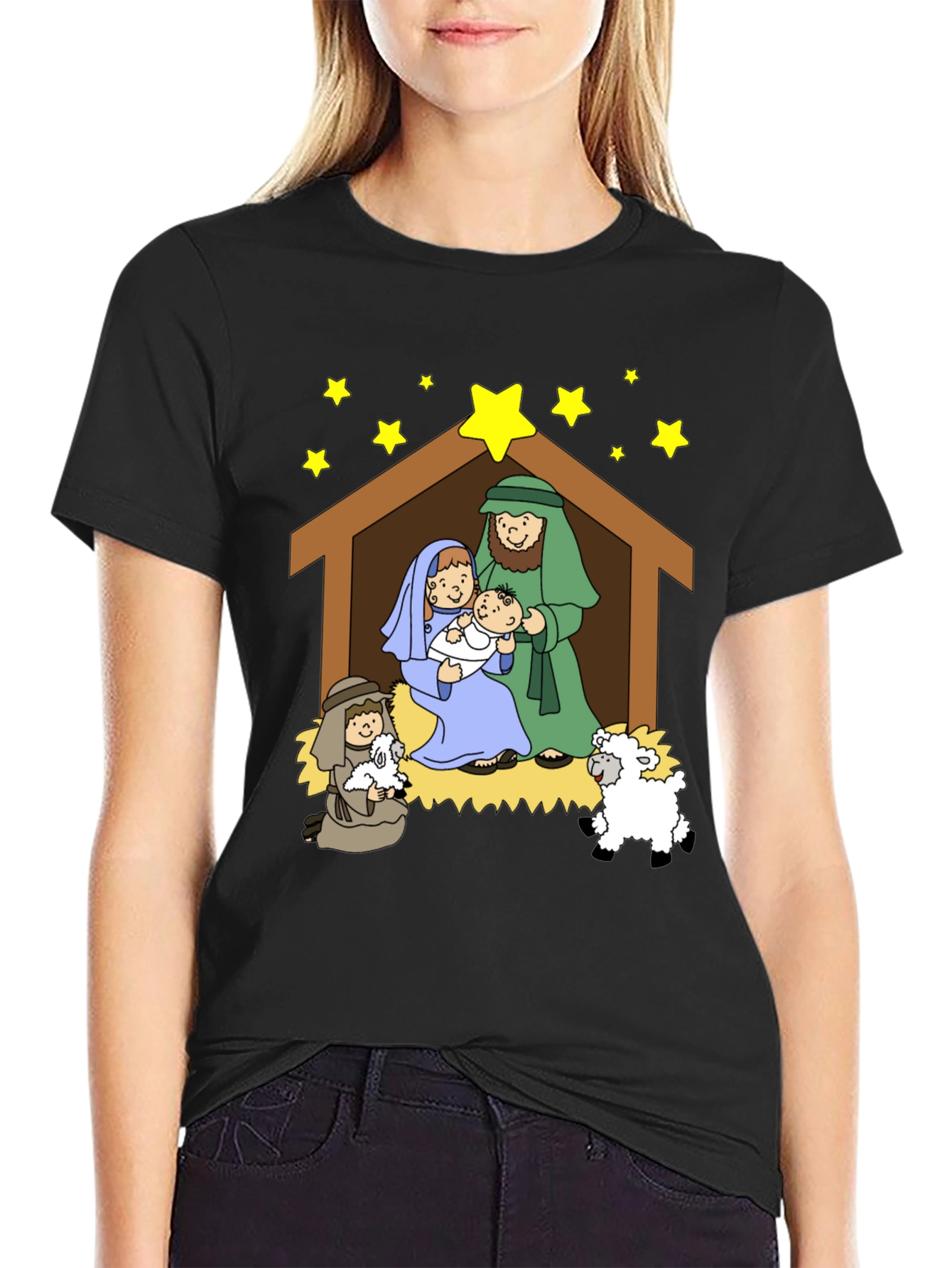 Nativity Scene Graphic Tee - Christmas T-Shirt