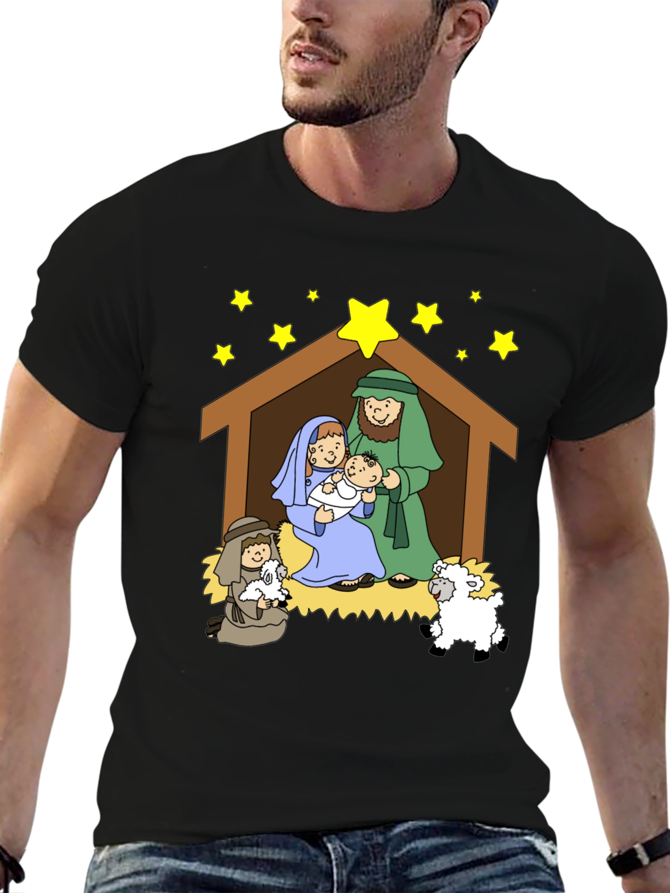 Nativity Scene Graphic Tee - Christmas T-Shirt