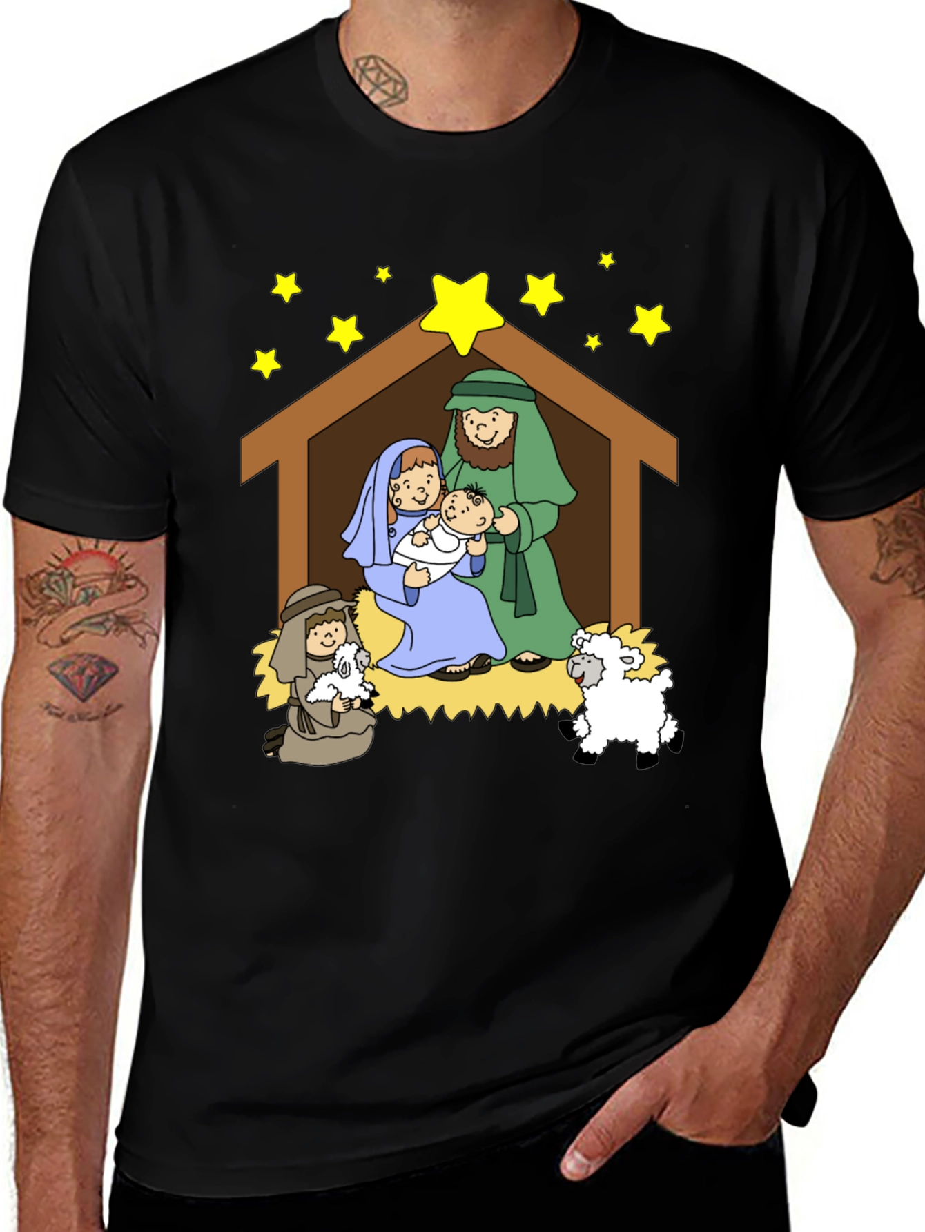 Nativity Scene Graphic Tee - Christmas T-Shirt