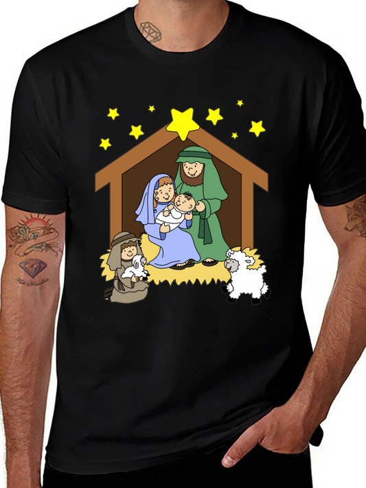 Nativity Scene Graphic Tee - Christmas T-Shirt