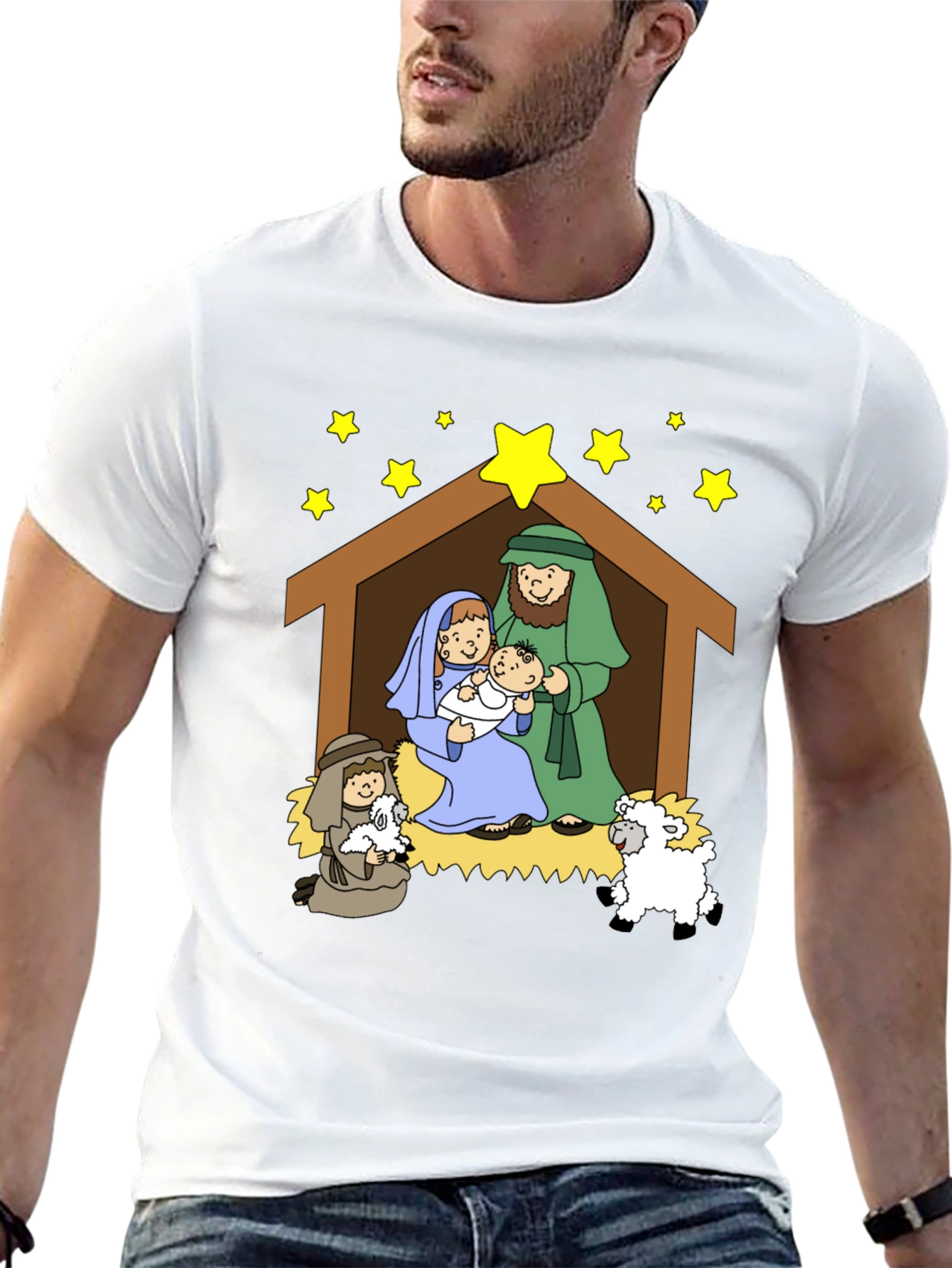 Nativity Scene Graphic Tee - Christmas T-Shirt