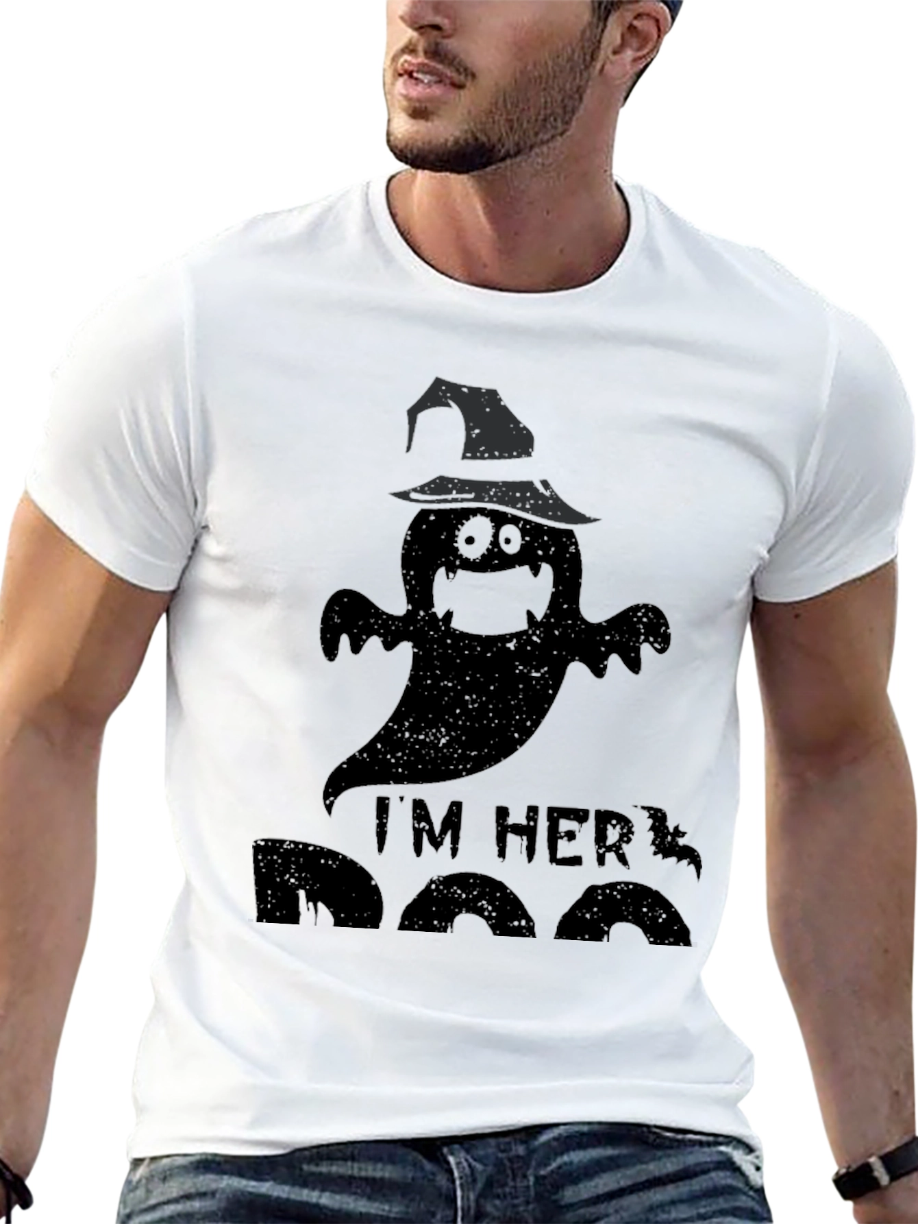 Im Her Boo Halloween T-Shirt - Ghost Design