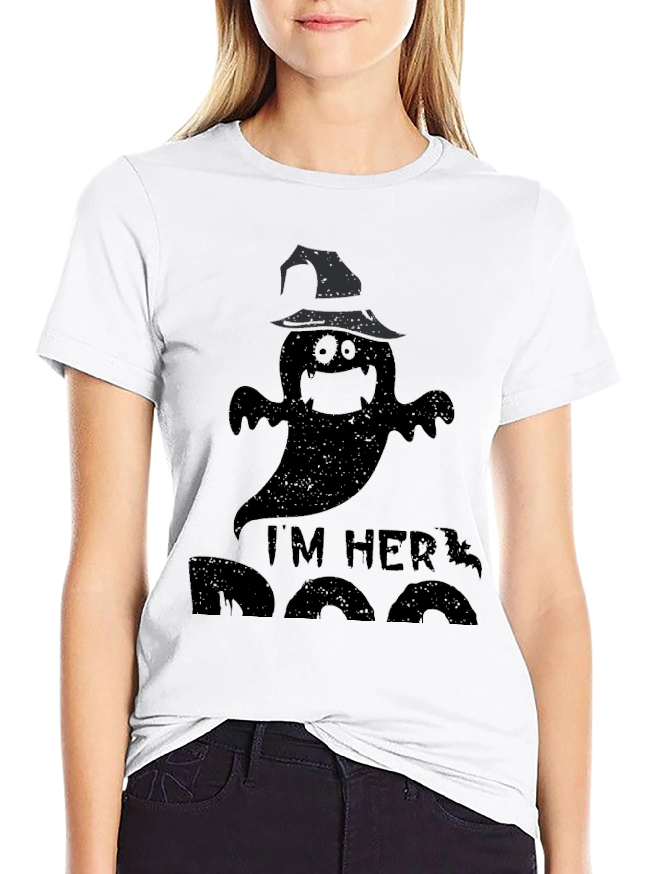 Im Her Boo Halloween T-Shirt - Ghost Design
