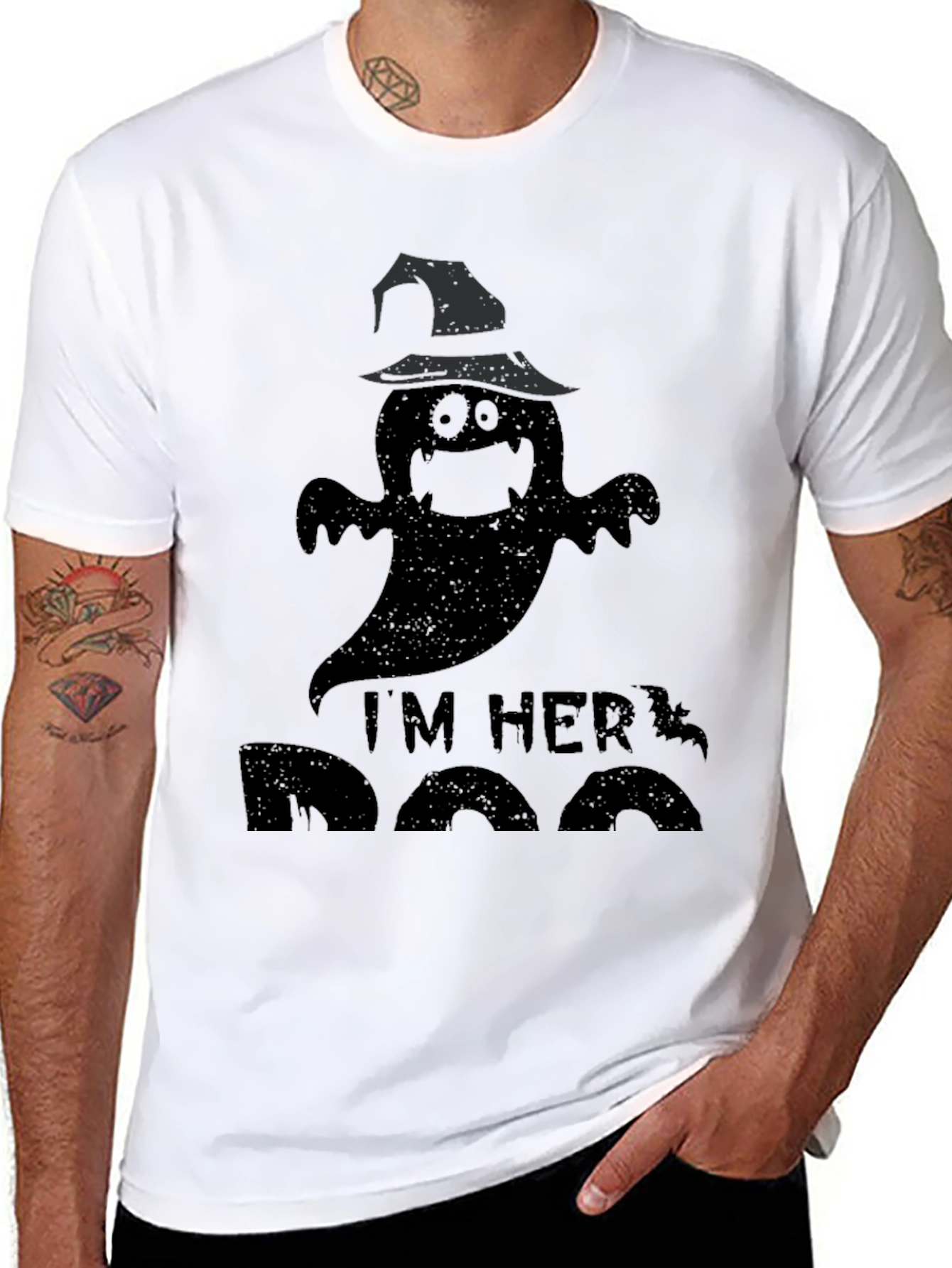 Im Her Boo Halloween T-Shirt - Ghost Design