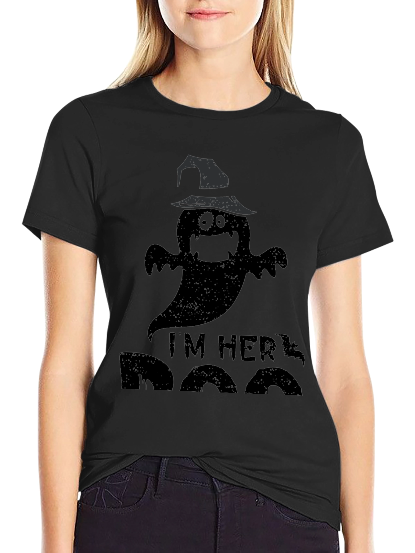 Im Her Boo Halloween T-Shirt - Ghost Design