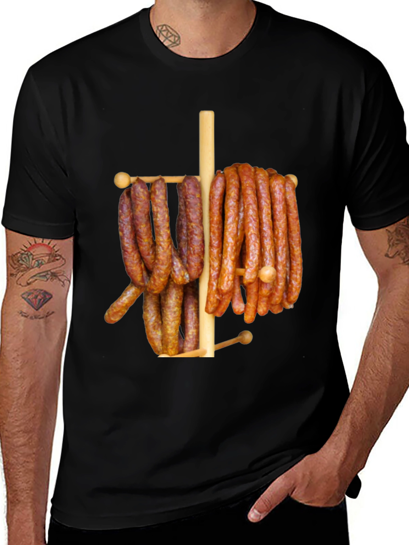 Funny Sausage Meat Lover Graphic T-Shirt