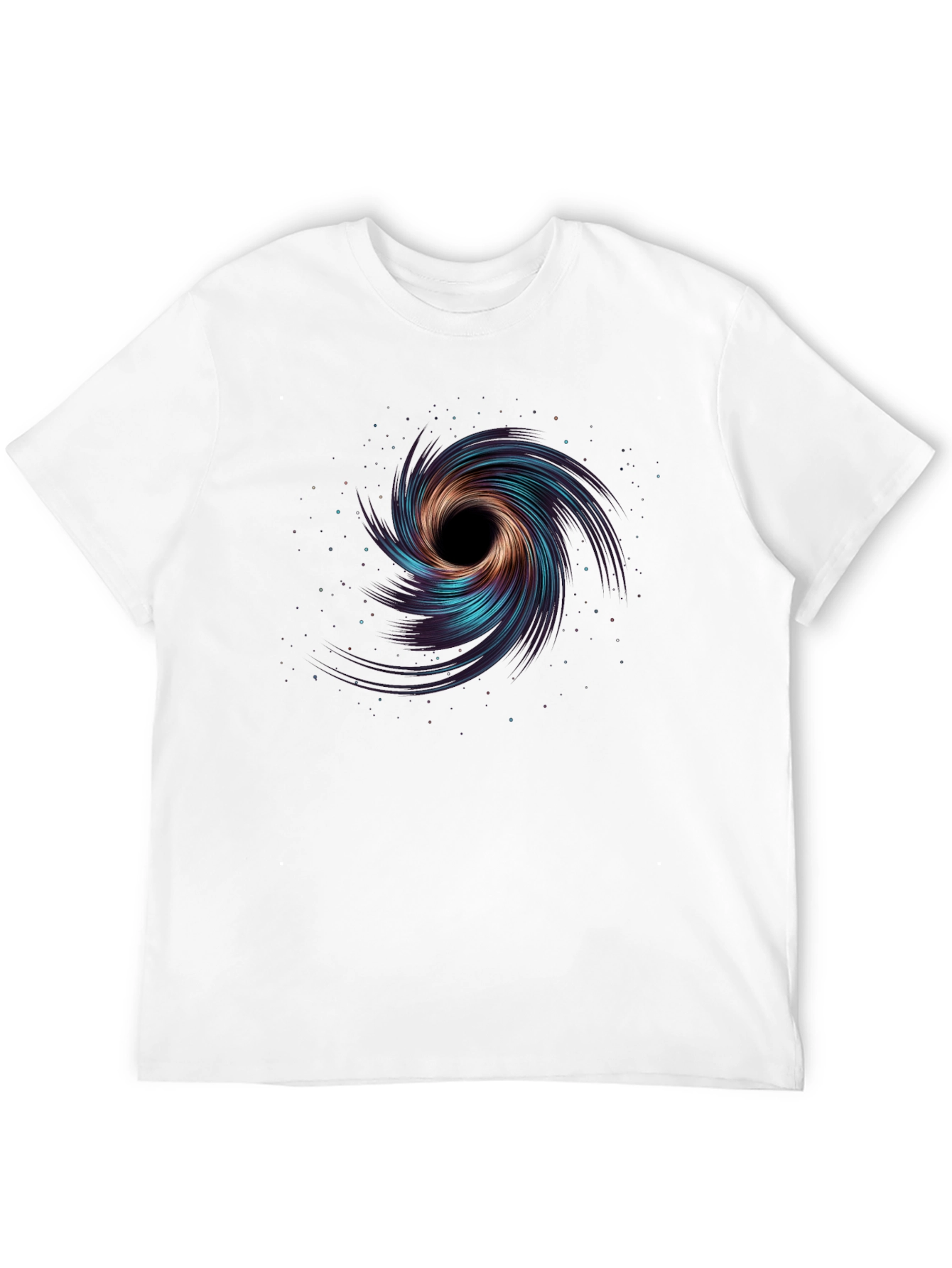 Cosmic Swirl Graphic Tee - Black Cotton Blend