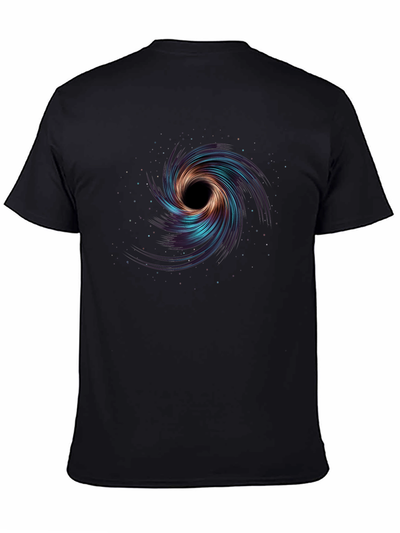 Cosmic Swirl Graphic Tee - Black Cotton Blend