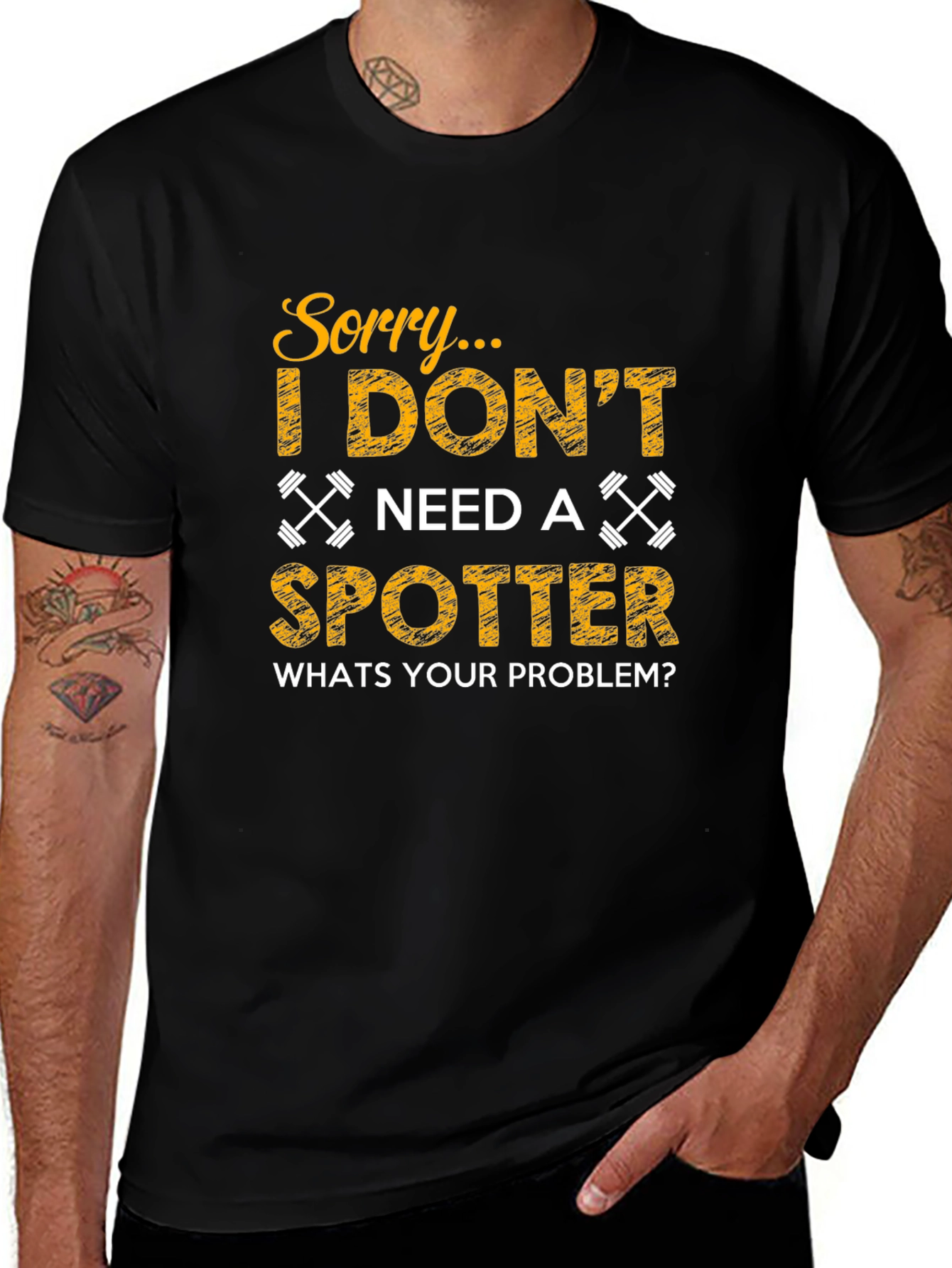 Funny Gym Workout T-Shirt - No Spotter Needed