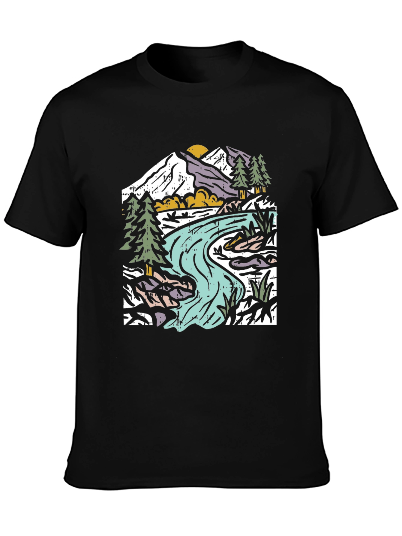 Mountain River Graphic Tee - Nature Lovers Shirt