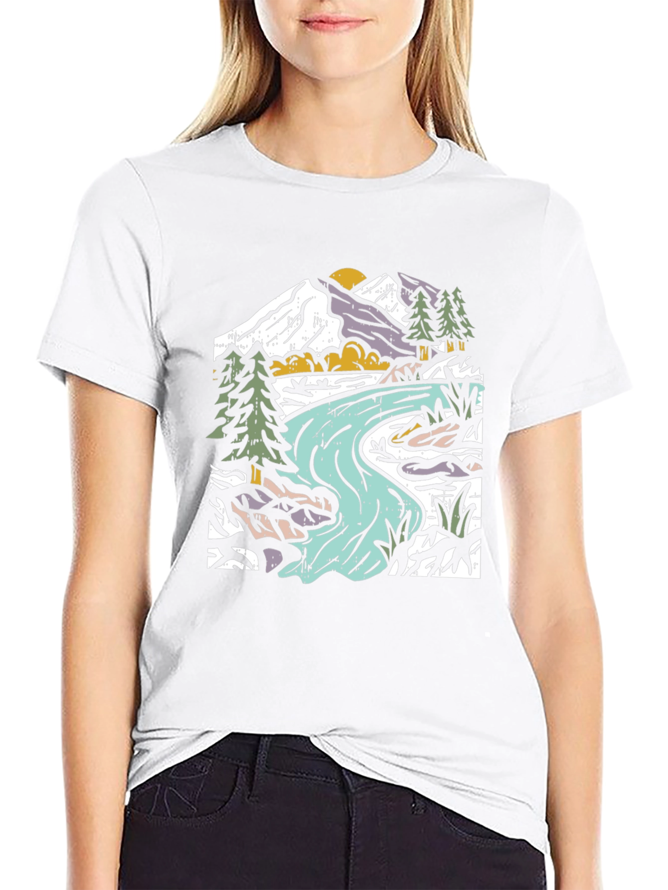 Mountain River Graphic Tee - Nature Lovers Shirt