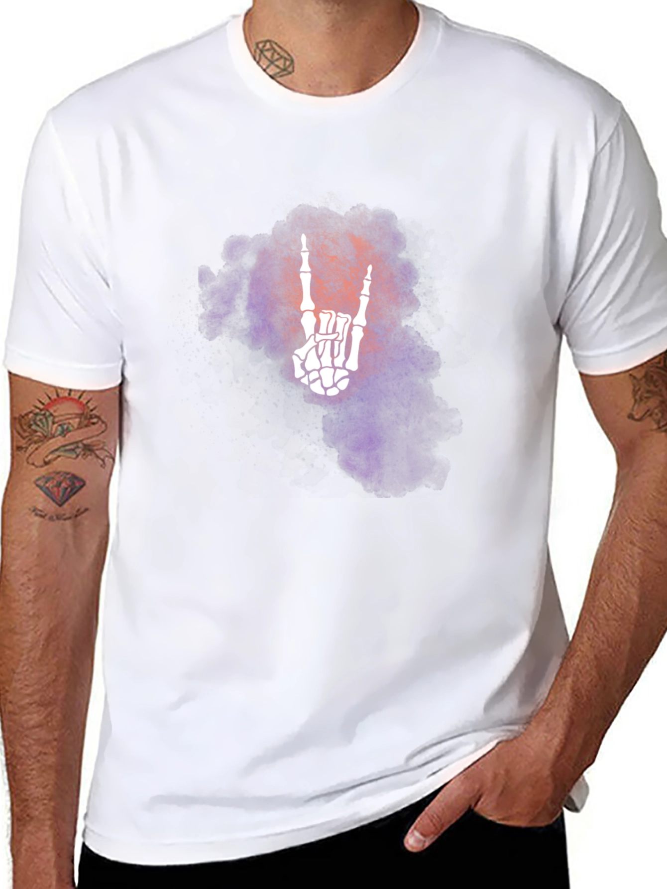 Rock On Skeleton Hand T-Shirt