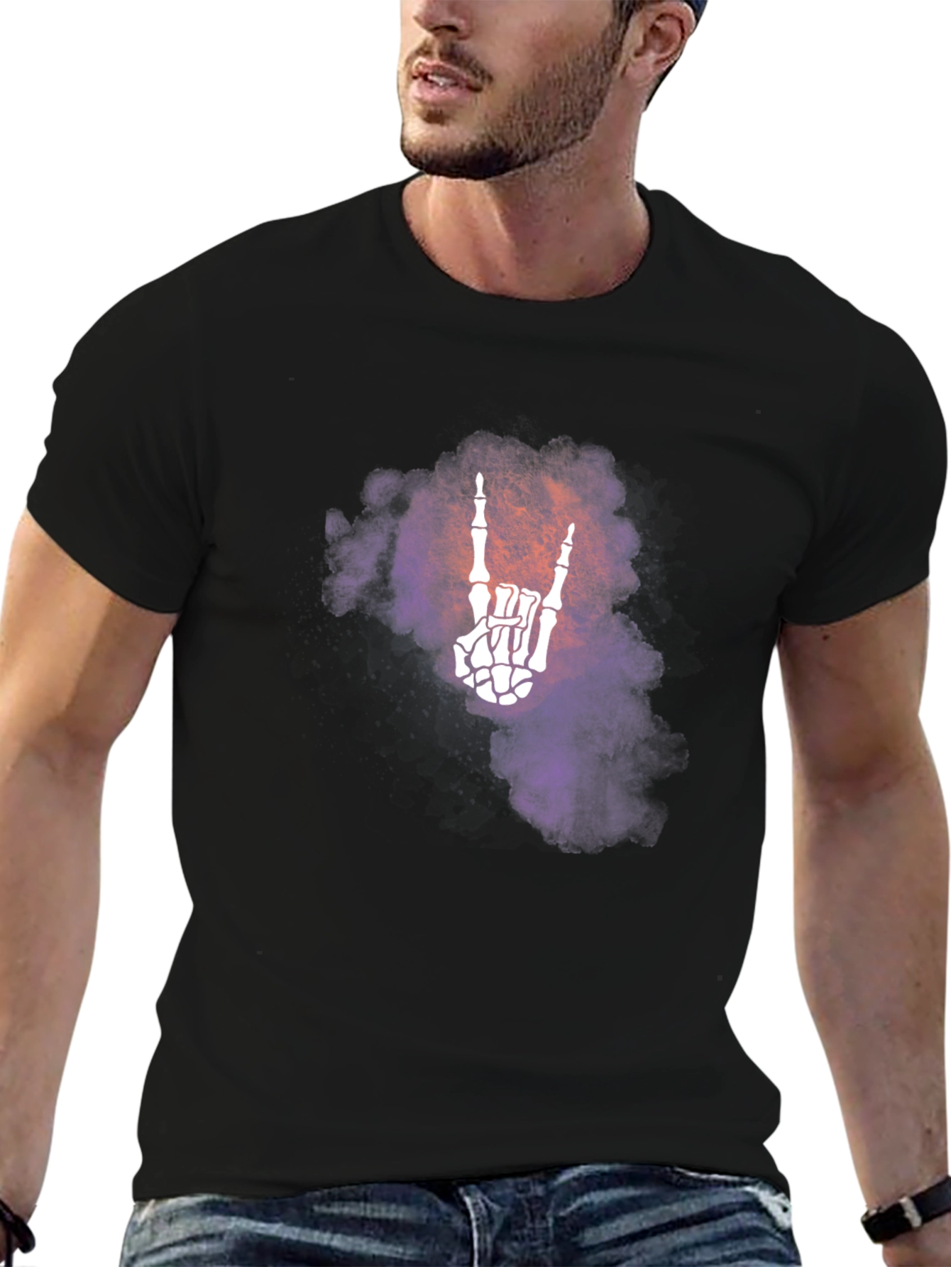 Rock On Skeleton Hand T-Shirt