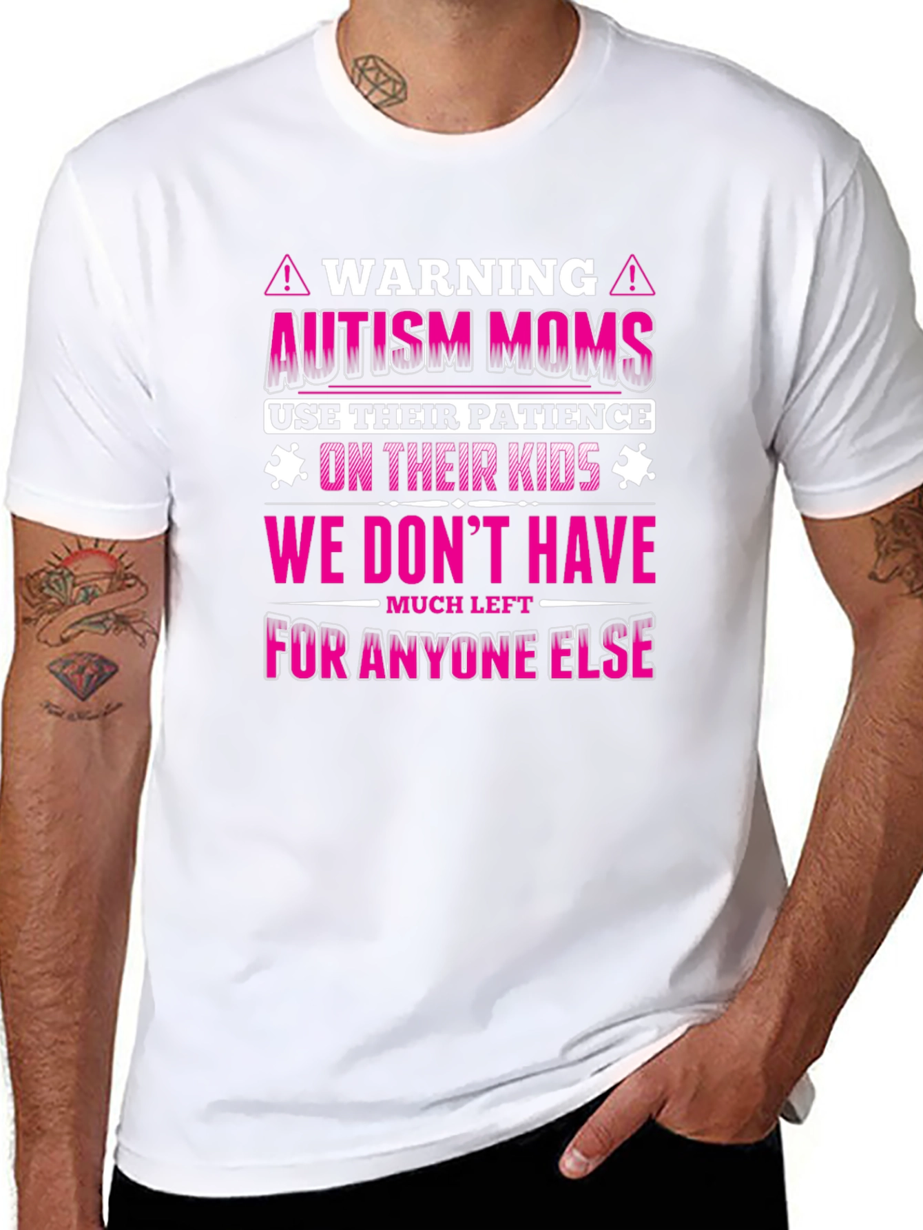 Autism Moms Warning Graphic Tee - Patience on Kids